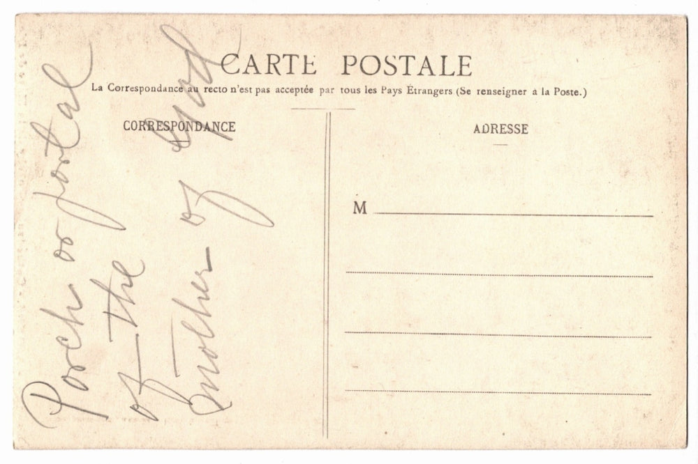 Back of a vintage postcard.