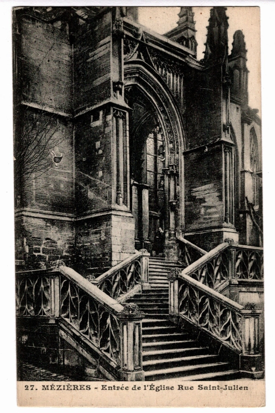 1918 Our Lady of Hope Basilica Mézières France Vintage Postcard.