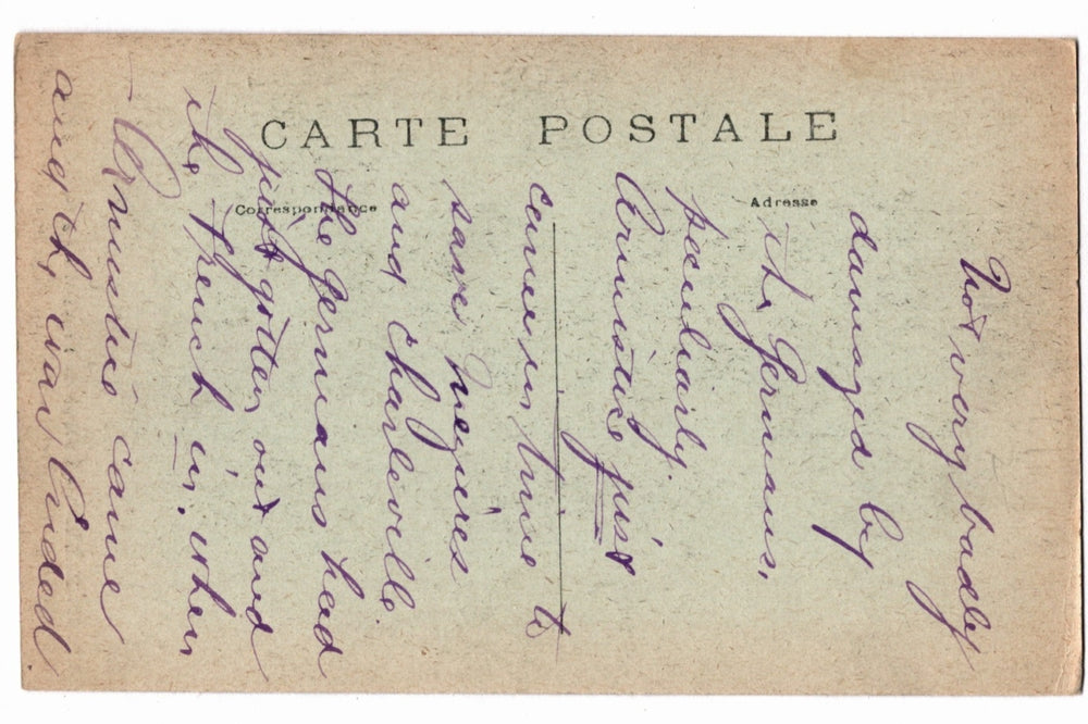 Back of a vintage postcard.