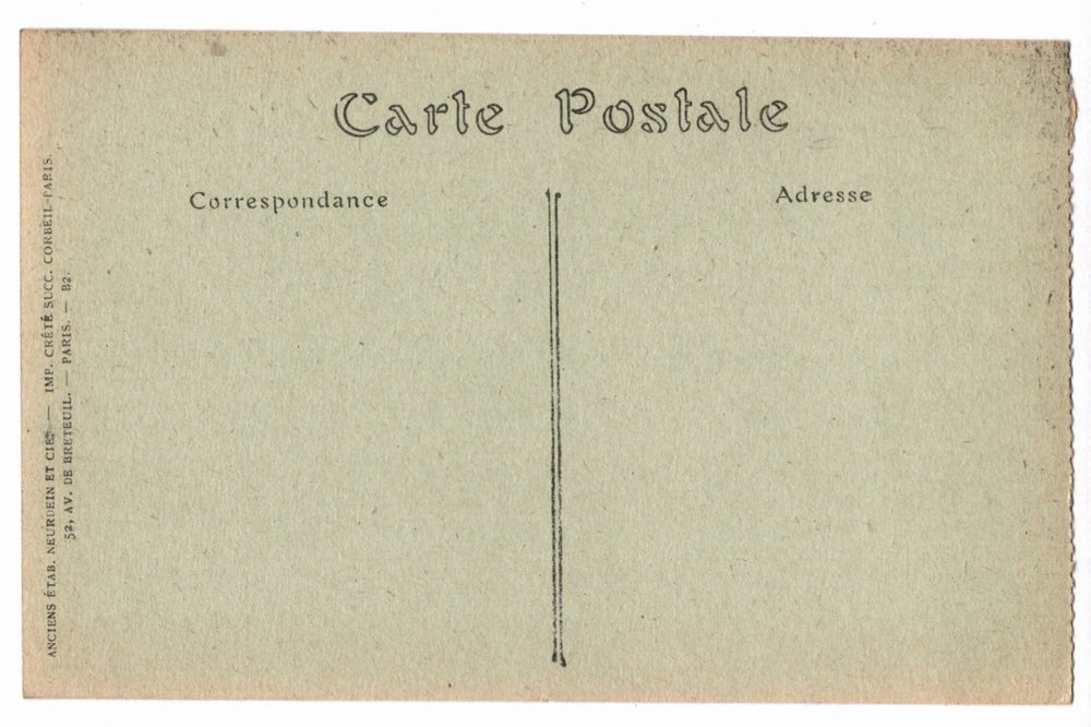 Back of a vintage postcard.