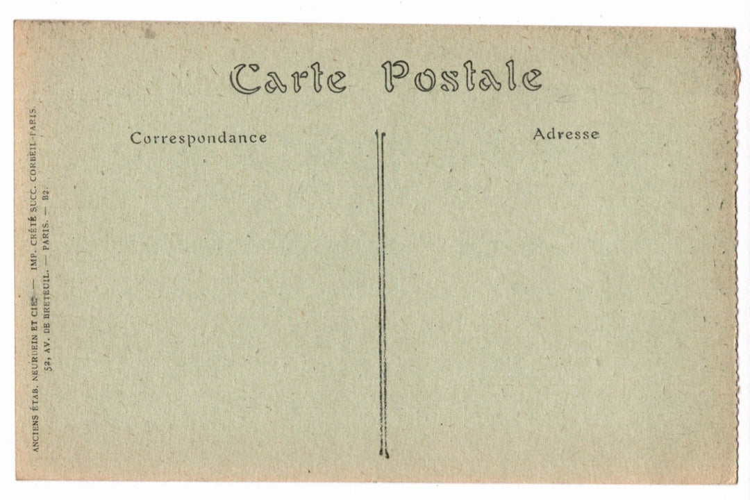 Back of a vintage postcard.