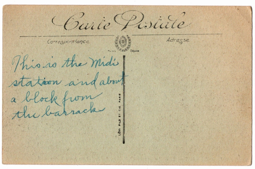 Back of a vintage postcard.