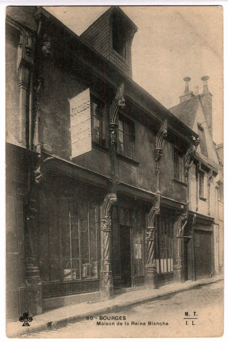 1900 Bourges House of the White Queen Vintage Postcard.