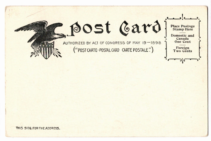 Back of a vintage postcard.