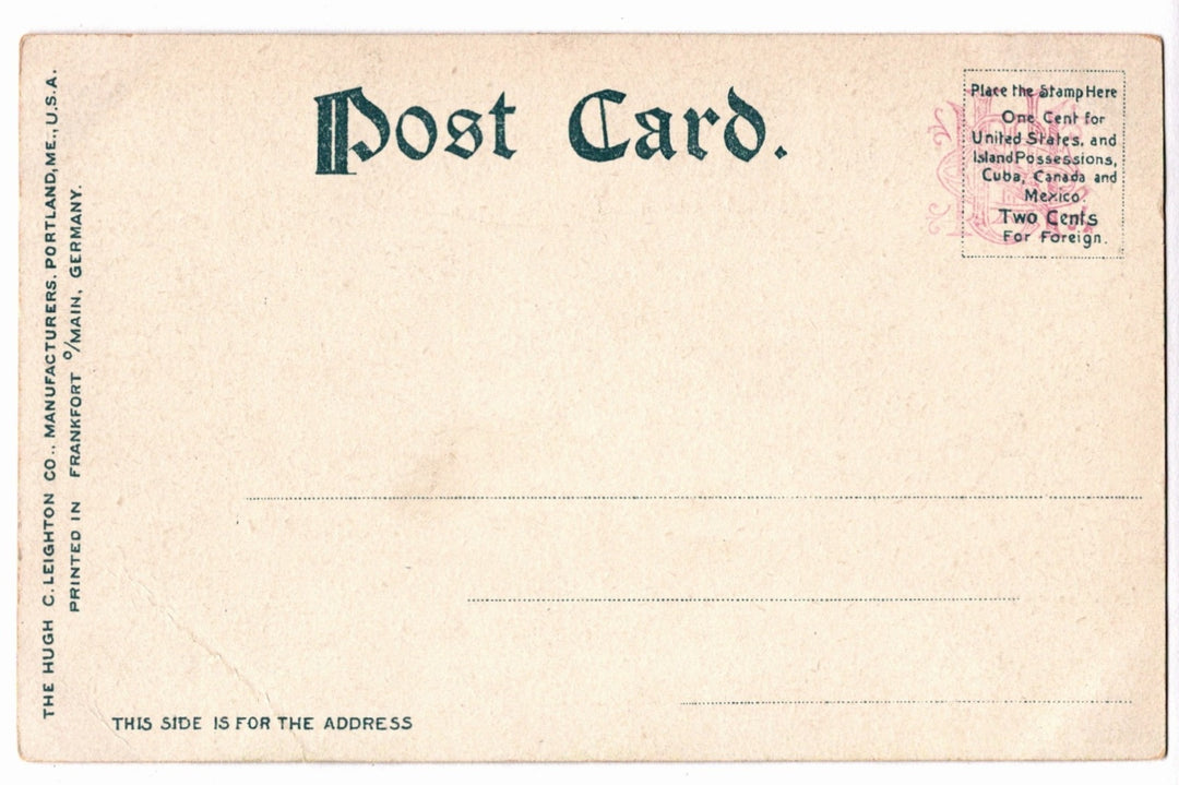 Back of a vintage postcard.