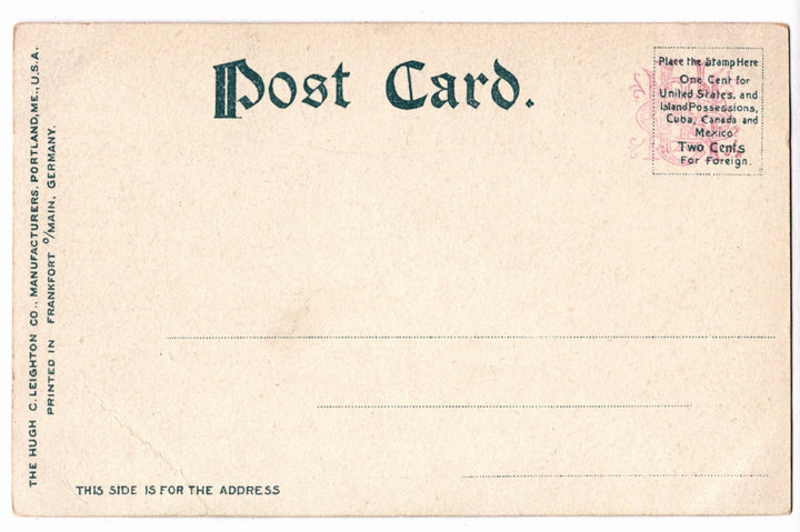 Back of a vintage postcard.