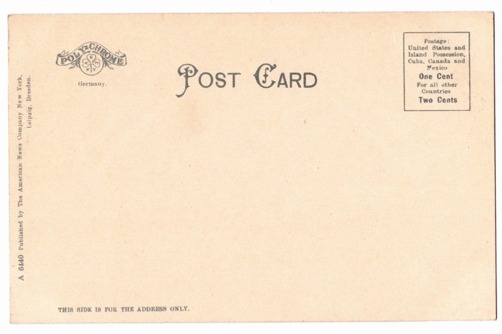 Back of a vintage postcard.