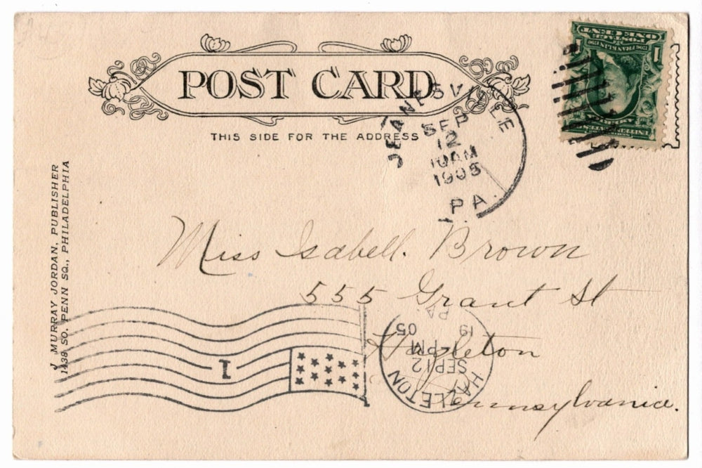 Back of a vintage postcard.