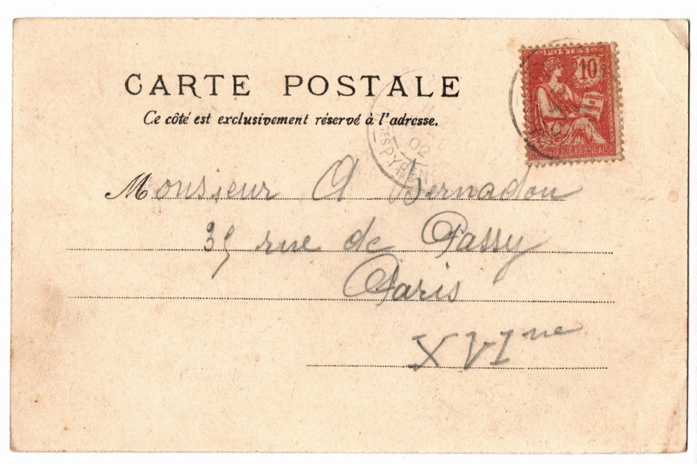 Back of a vintage postcard.
