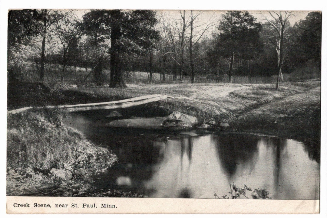 1909 St. Paul Creek Minnesota Vintage Postcard.