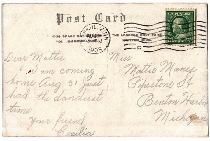 Back of postcard.