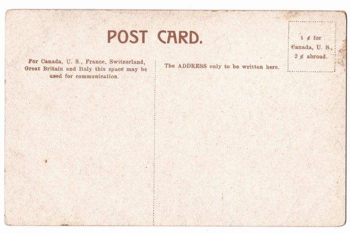 Back of a vintage postcard.