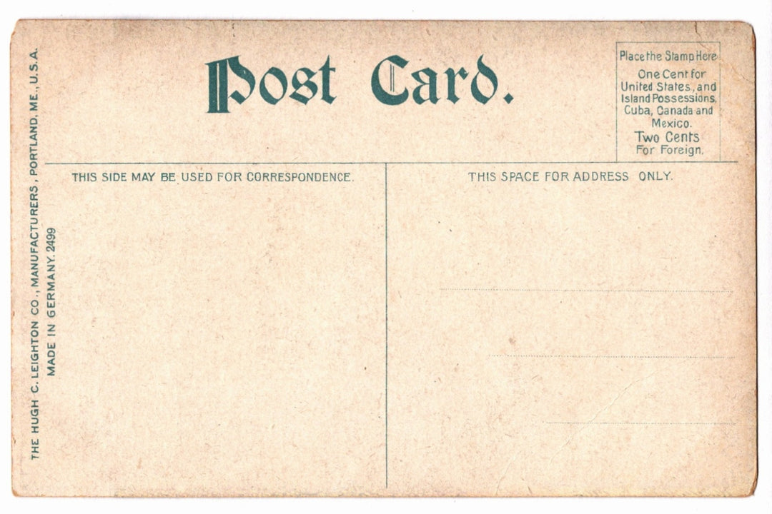 Back of a vintage postcard.