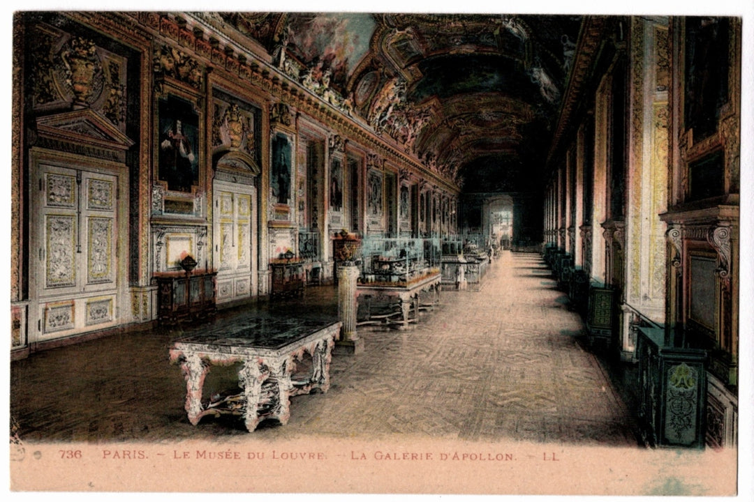 1910 Louvre Museum Gallery of Apollo Paris France Vintage Postcard.