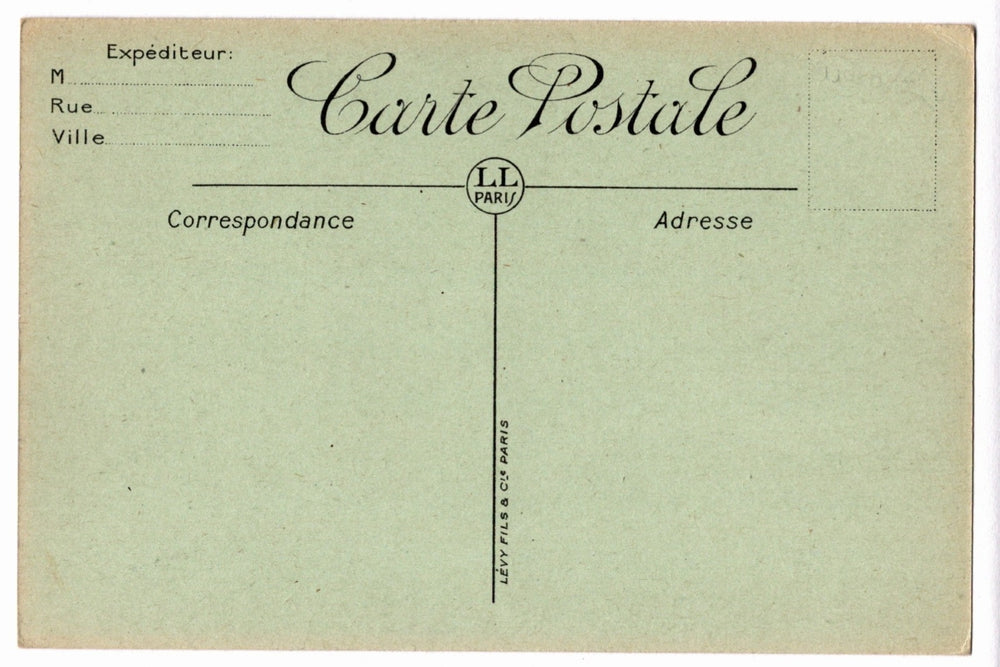 Back of a vintage postcard.