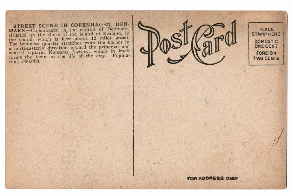 Back of a vintage postcard.