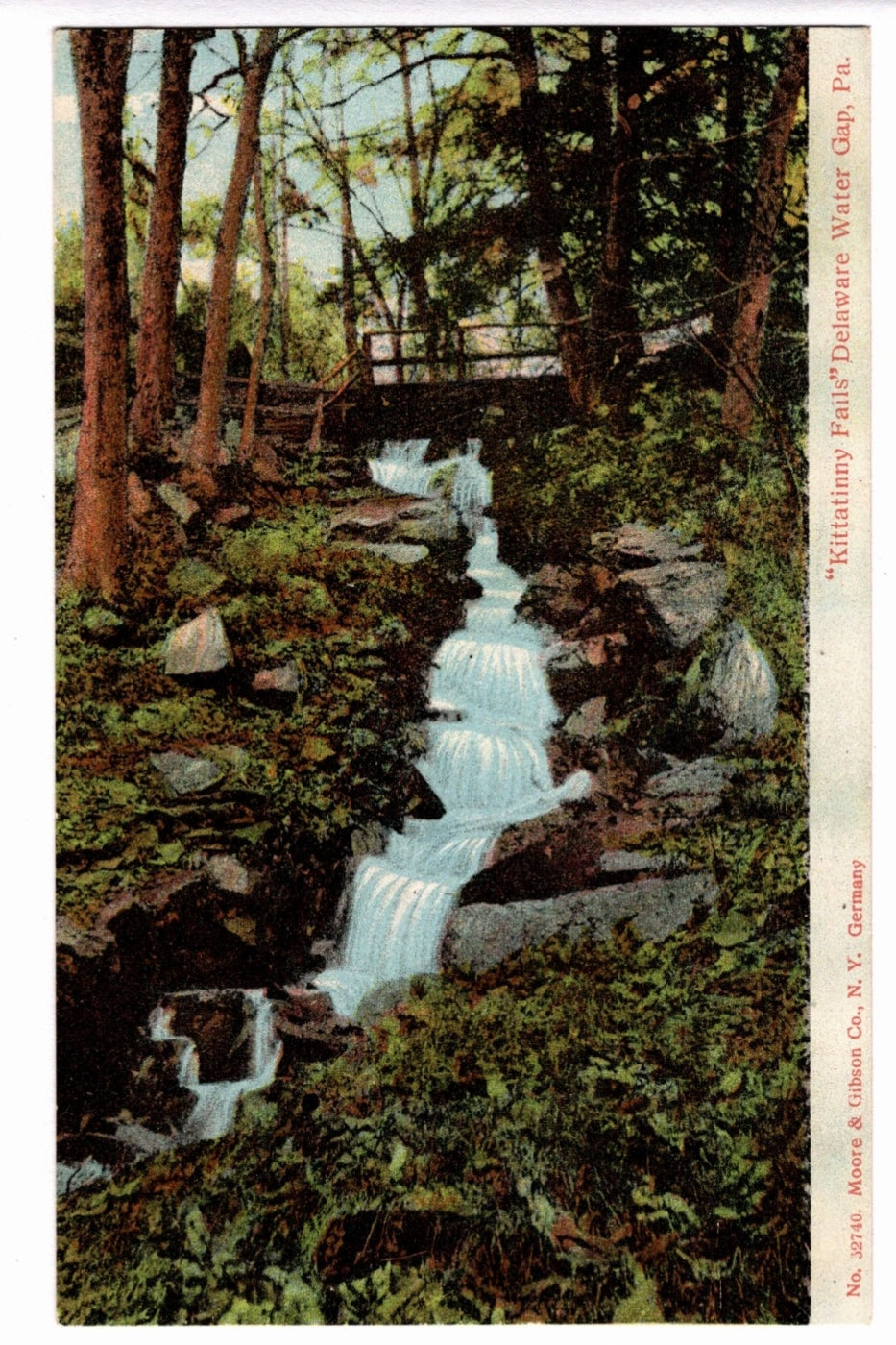 1907 Kittatinny Falls Pocono Mountains Pennsylvania Vintage Postcard.