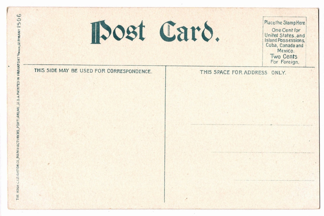 Back of a vintage postcard.