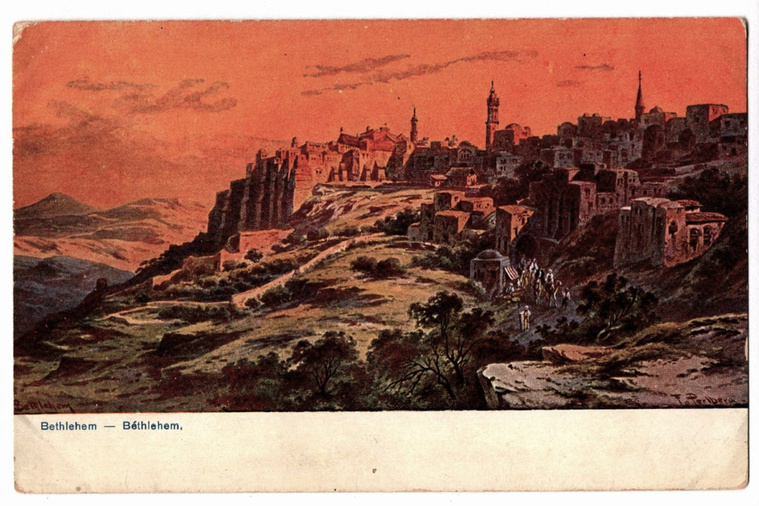 1910s Bethlehem Middle East Vintage Art Postcard by Perlburg.