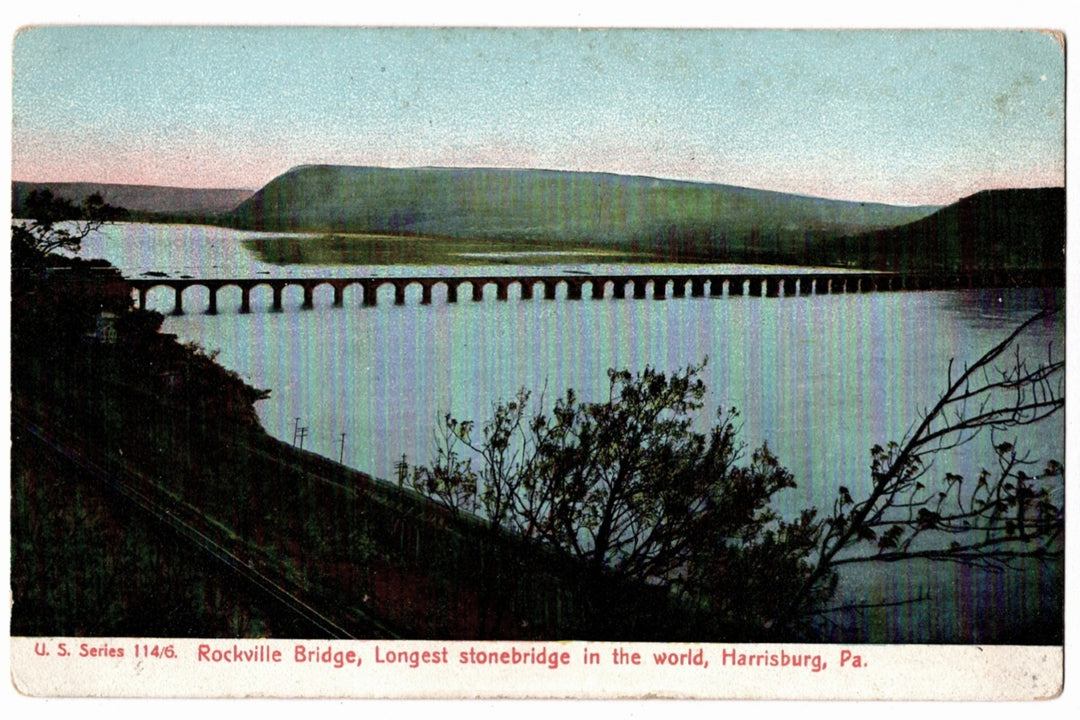 1907 Rockville Bridge Harrisburg Pennsylvania Vintage Postcard.