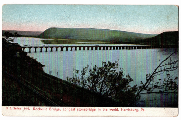 1907 Rockville Bridge Harrisburg Pennsylvania Vintage Postcard.
