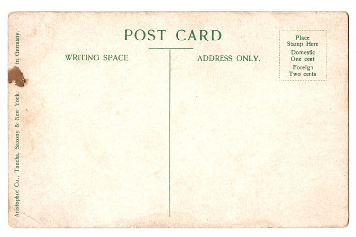 Back of a vintage postcard.