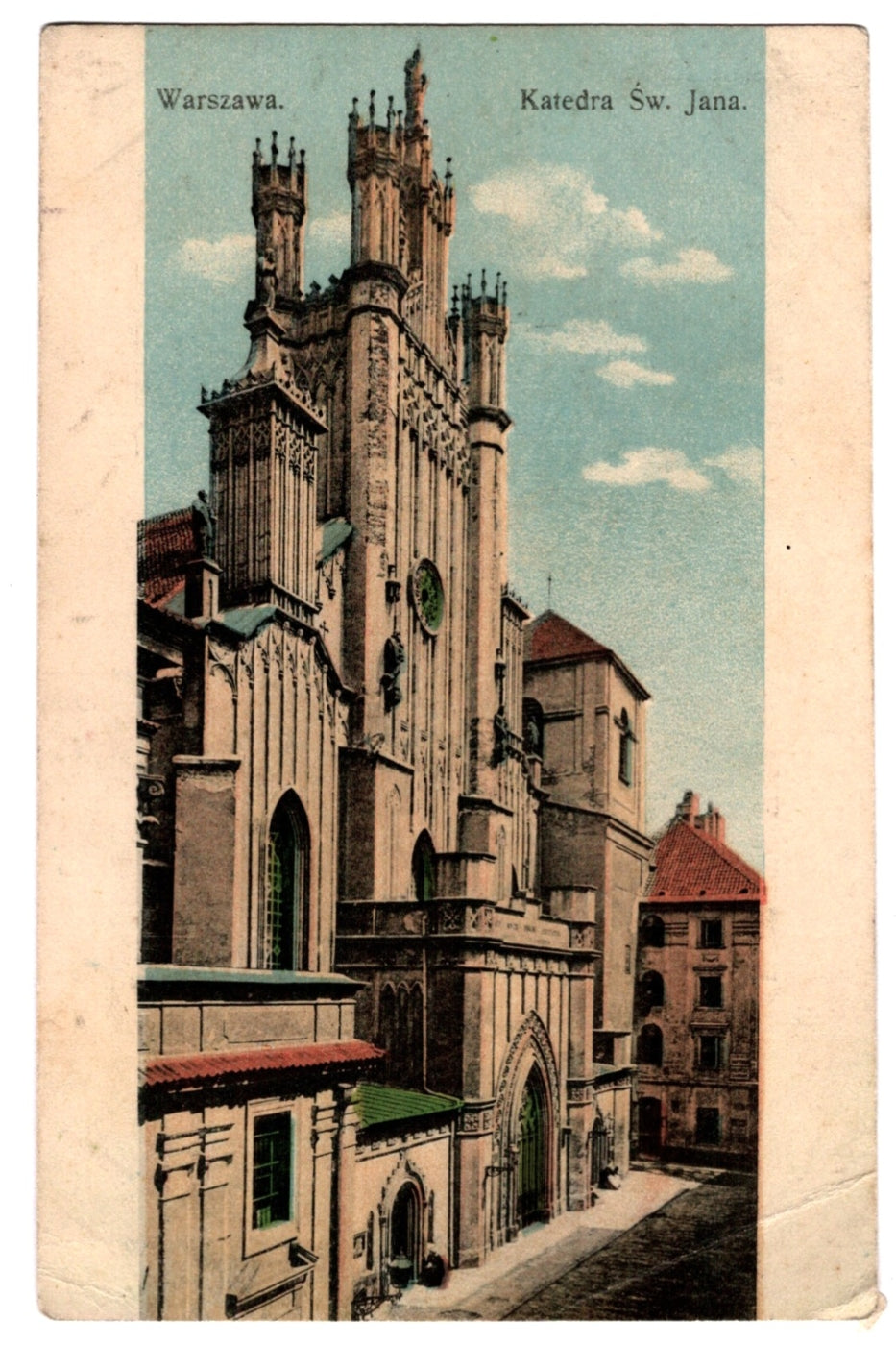 1910 Warsaw St Johns Archcathedral Poland Vintage Postcard.