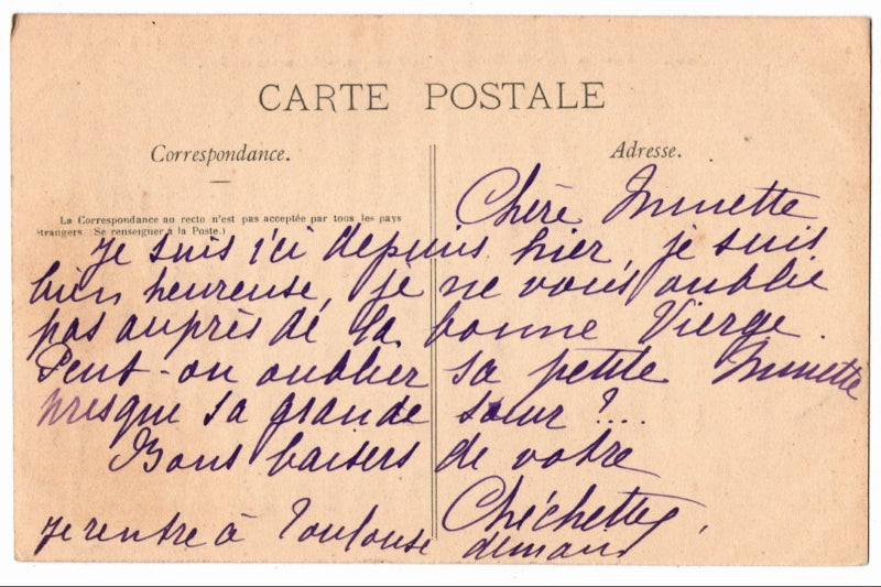 Back of postcard.
