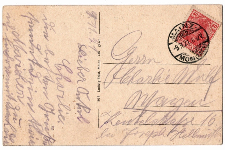 Back of a vintage postcard.