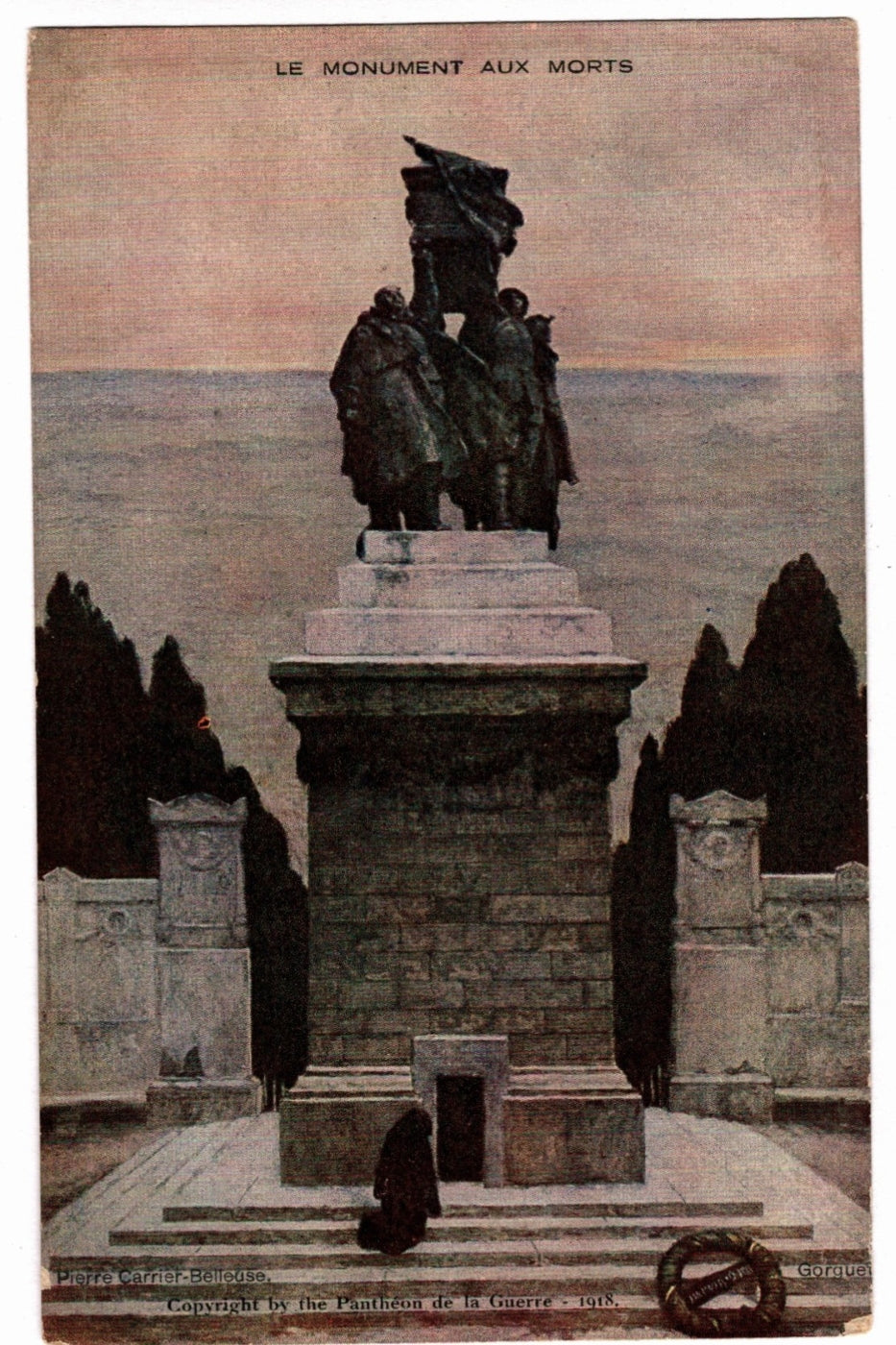 1918 Le Monument aux Morts Panthéon de la Guerre Vintage Postcard.