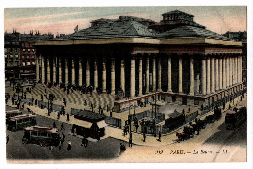 1904 Paris France La Bourse Stock Exchange Palace Vintage Postcard.