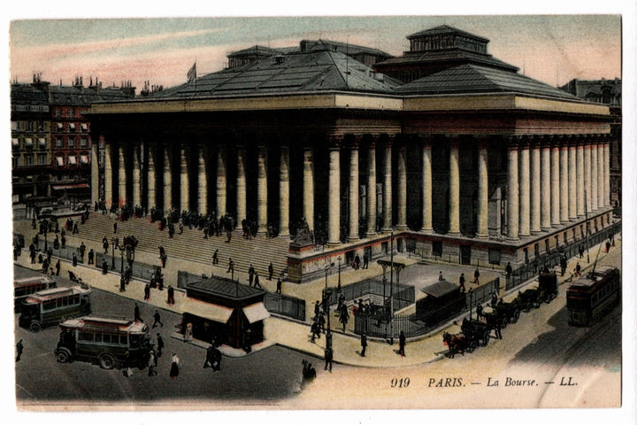 1904 Paris France La Bourse Stock Exchange Palace Vintage Postcard.