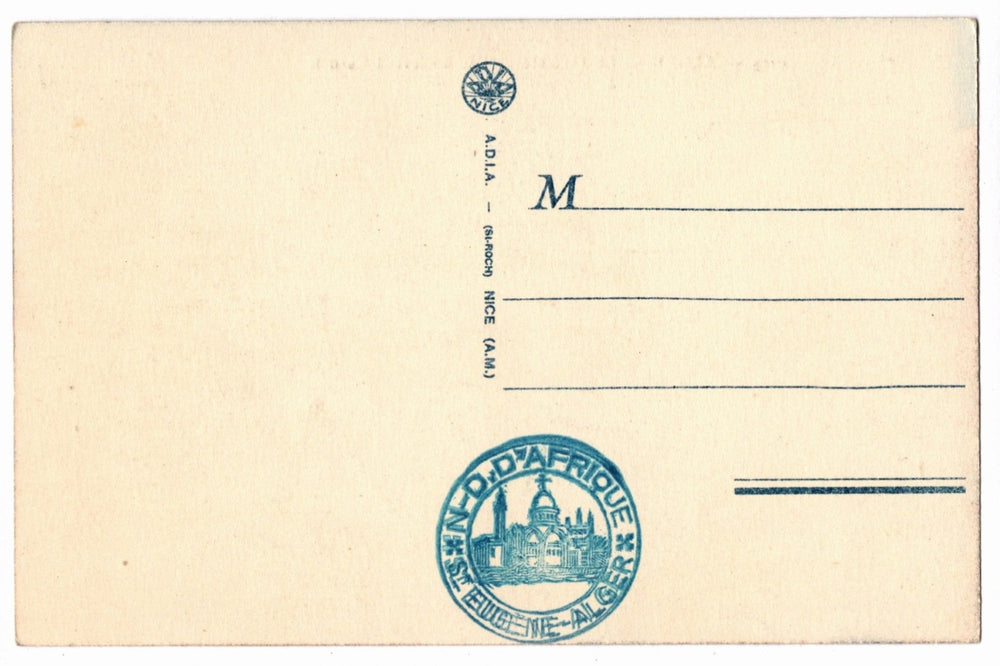 Back of a vintage postcard.