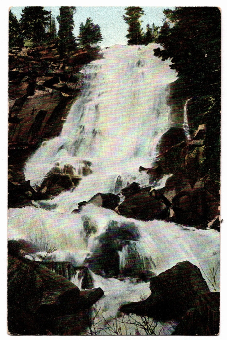 1907 White Cloud Falls Cascade Lake Tahoe California Vintage Postcard.