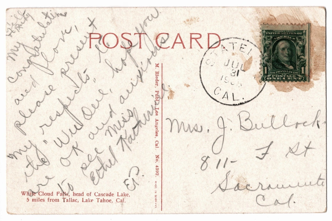 Back of a vintage postcard.