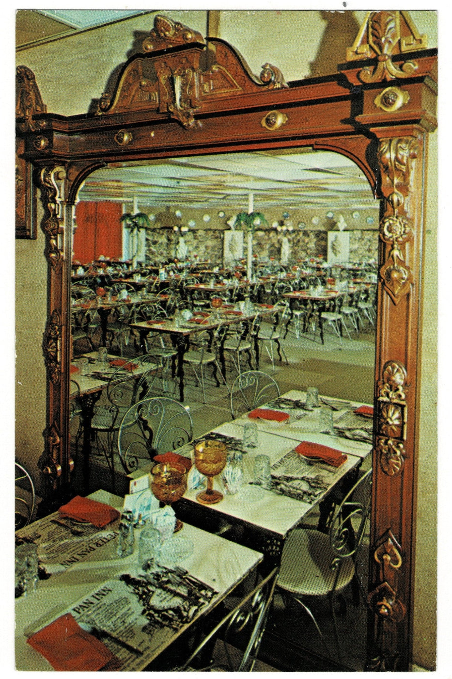 Peter Pan Inn Peacock Room Urbana Maryland Vintage Postcard.