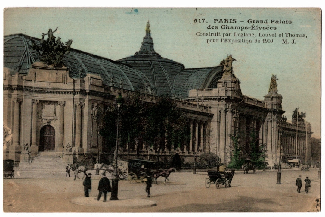 1918 Paris Grand Palais Champs-Élysées France Vintage Postcard.