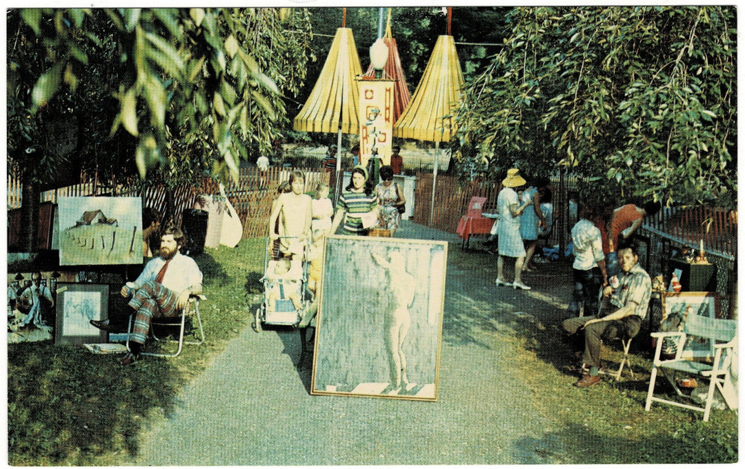 1960s Hagerstown Maryland City Park Art Festival Vintage Postcard .