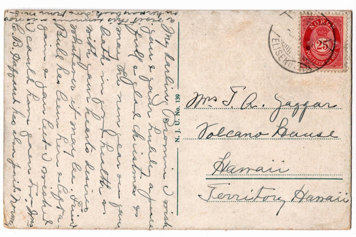 Back of a vintage postcard.
