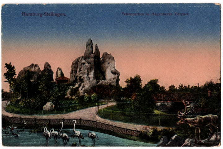 1907 Hagenbeck Zoo Hamburg Germany Vintage Postcard.