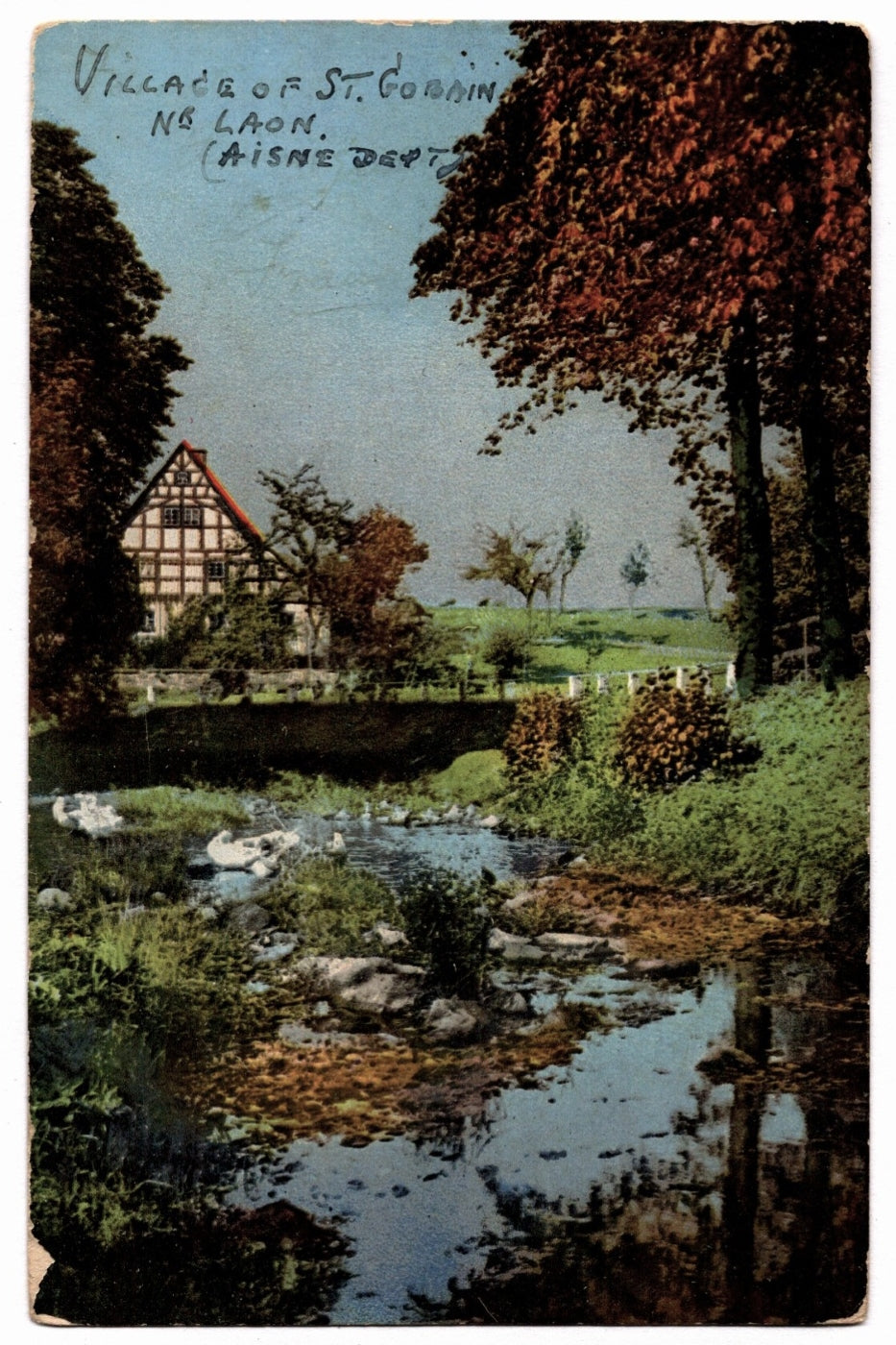 1905 Saint-Gobain Aisne France House Vintage Postcard.