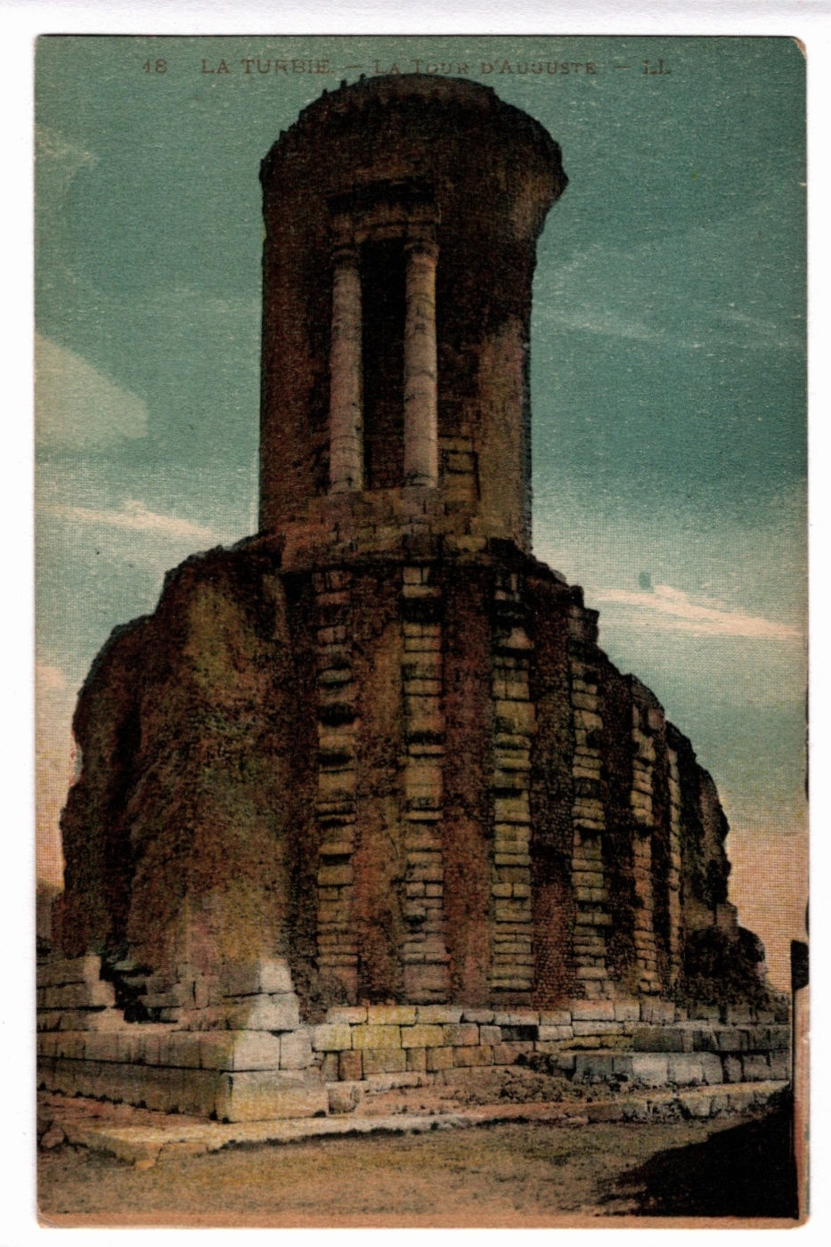 1908 Trophy of Augustus Monument La Turbie France Vintage Postcard.