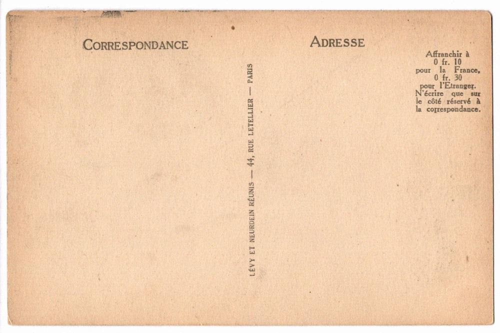 Back of a vintage postcard.