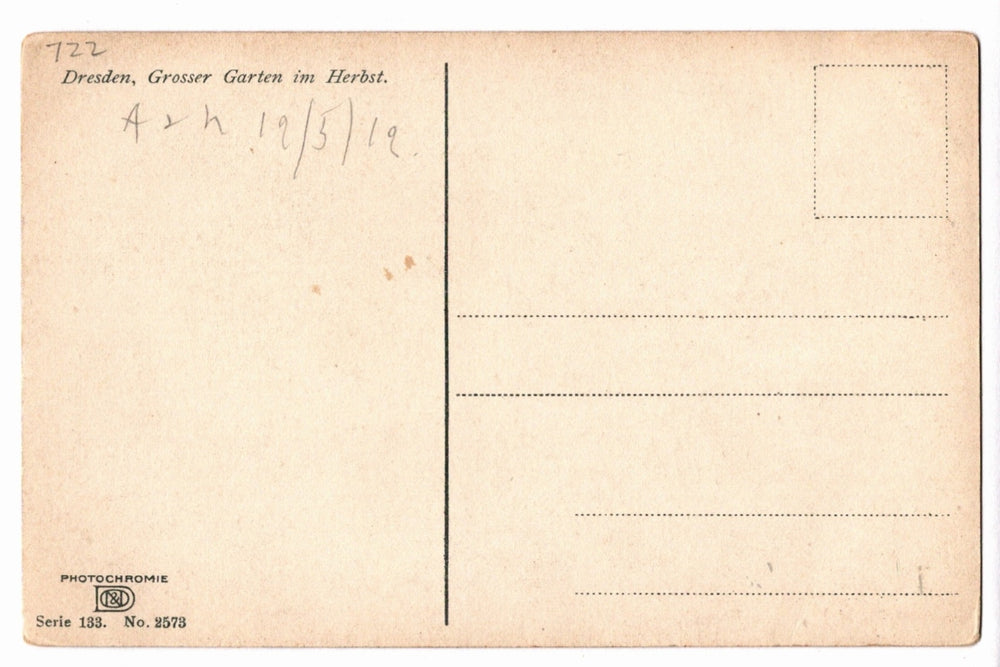 Back of a vintage postcard.