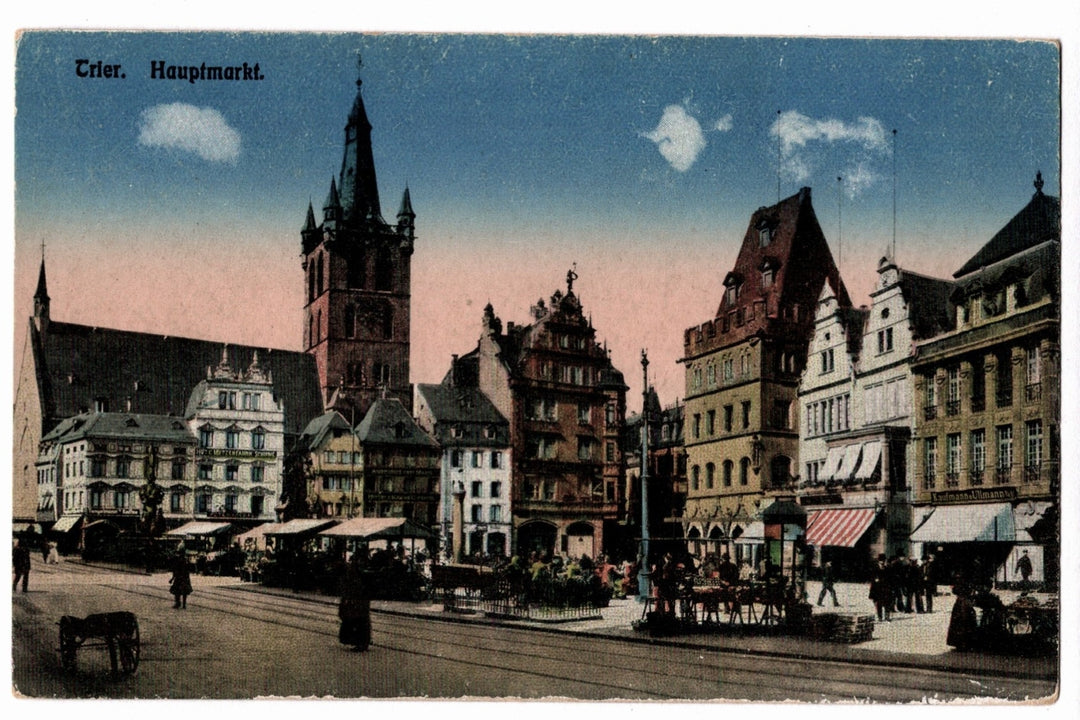 Trier Hauptmarkt Market Square Germany Vintage Postcard.