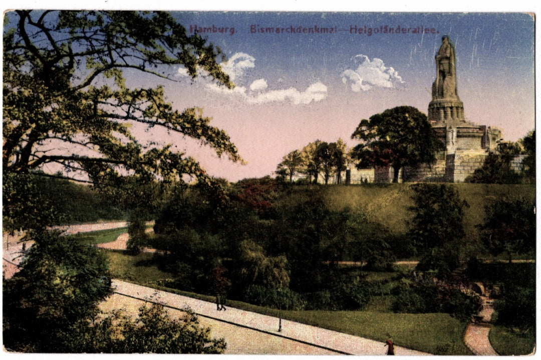 Hamburg Bismarck Monument Helgoländer Allee Vintage Postcard.