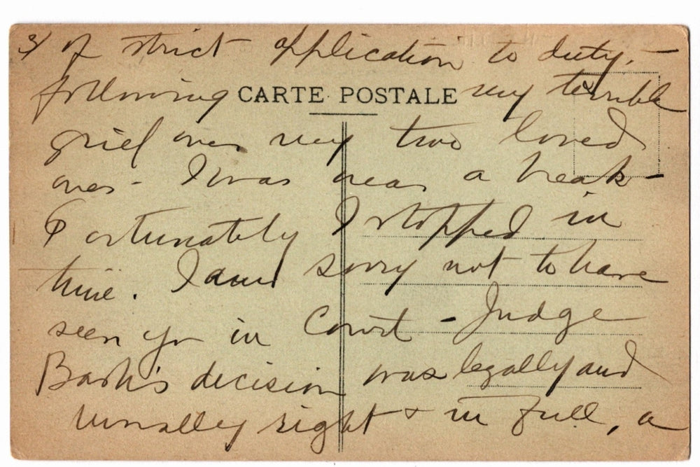 Back of a vintage postcard.