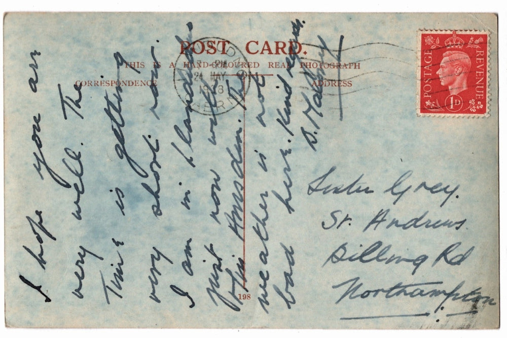 Back of a vintage postcard.