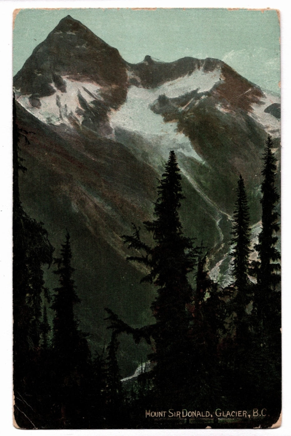 Mount Sir Donald Glacier B.C. Canada Vintage Postcard.