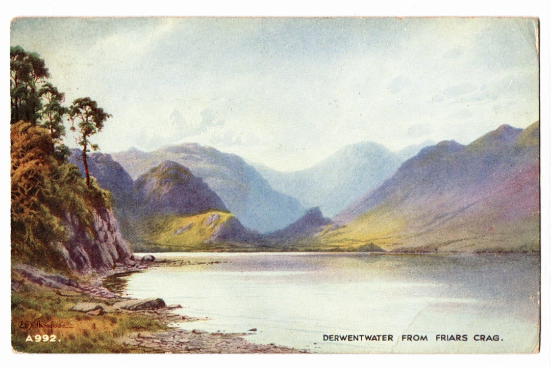 Derwentwater From Friars Crag Lake District England Vintage Postcard.
